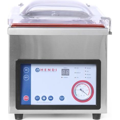 Machine à emballer sous vide avec chambre Profi Line bande de soudure 300 mm 230V/370W 370x480x(H)435 mm - Hendi