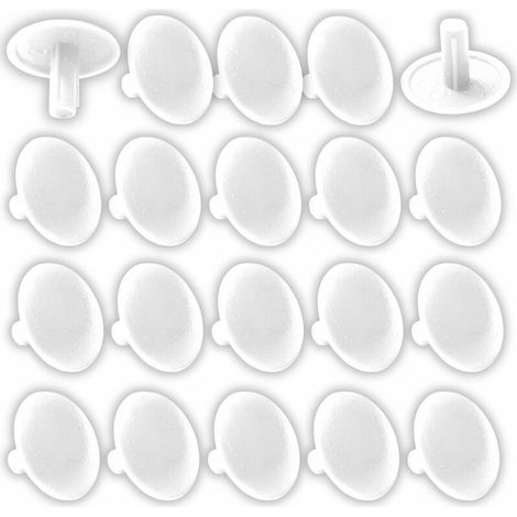 20x Cache vis plastique universel 3x12x6mm cruciforme capuchon trou protection masque, blanc (1/3)