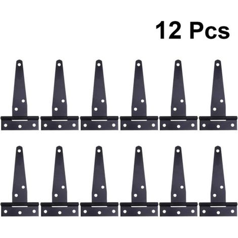 Charnière,12pcs 4 pouces en forme de T, (noir) (1/4)