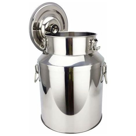 Bidon à Lait Acier Inoxydable Seau à vin Boîte de Transport de Lait Cruche fourre Tout pour Le Transport de Boissons soupes et sauces 18 L (1/4)