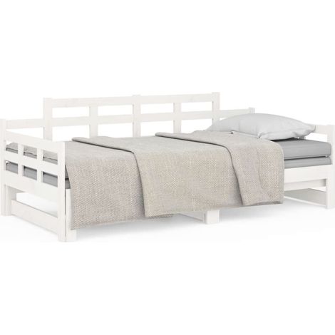 Maison Exclusive - Dormeuse Estraibile Bianca Legno Massello di Pino 2x(90x190) cm