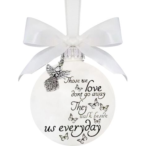 Boule De Noel - Pendentif Commémoratif Rond Avec Imprimé Papillon - Décoration Arbre De Noël Fenêtre Porte - 1 Pièce (1/4)