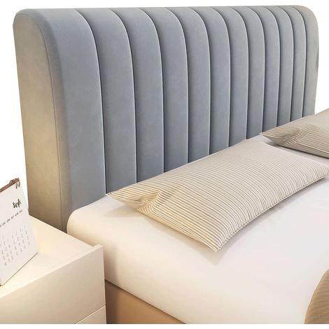 Housse Tête De Lit Universelle Housses De Tête De Lit Extensible Housse De Protection Anti-poussière Rembourrée Lavable pour Tête De Lit Décoration Chambre (Color : Gris, Size : 160cm (1/5)