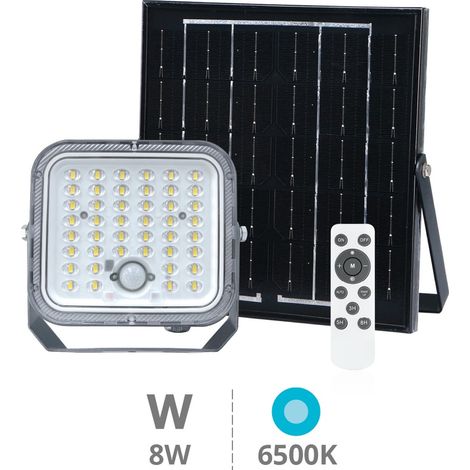 Proyector solar LED Pamol con sensor de movimiento y crepuscular 8W 6500K IP65 Negro
