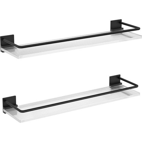 Schweberegale aus Acryl für Badezimmer 2er Set, Wandregale für Badezimmer, Küche, Waschküche, Landhausstil zur Aufbewahrung von Gegenständen/Raum (1/5)