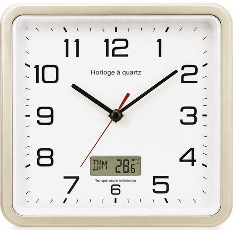 Horloge murale silencieuse T316 champagne avec calendrier 31,6 × 30,6 cm t316 31.6 30.6 cm 35 × 35 × 10 cm 500 g – Livraison gratuite