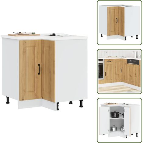 vidaXL Küchen-Eckunterschrank Kalmar Artisan-Eiche Holzwerkstoff (1/5)
