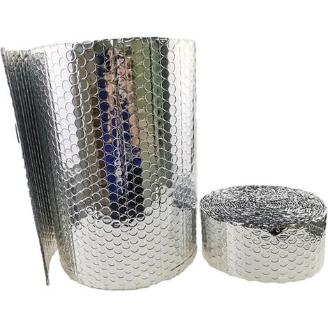 Lámina reflectante para radiador, 5 m x 60 cm, lámina aislante, lámina para radiador, plástico de burbujas de aluminio, techos (1/5)