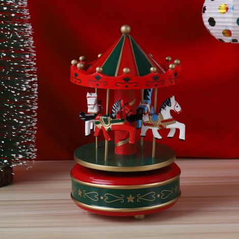 Manège musical du village de Noël - 10 x 17 cm de diamètre