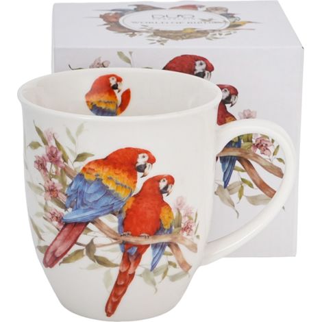 Tazza in porcellana da 400 ml con pappagallo ara scarlatta - Mondo degli uccelli / Animali (1/5)