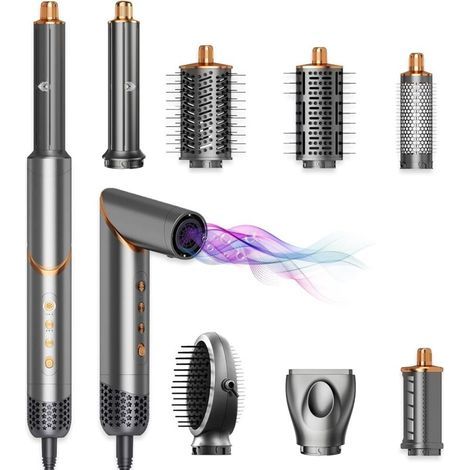 8 en 1 Wrap Air Hairdryer & Blow Dryer Brush - 110 000 tr/min, pliable à air chaud ionique à haute vitesse pour le séchage rapide, le volume et le curling, outil multi-styling (1/5)