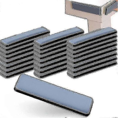 24 patins en téflon auto-adhésifs, 70 x 19 mm, patins professionnels pour meubles (bleus) (1/5)