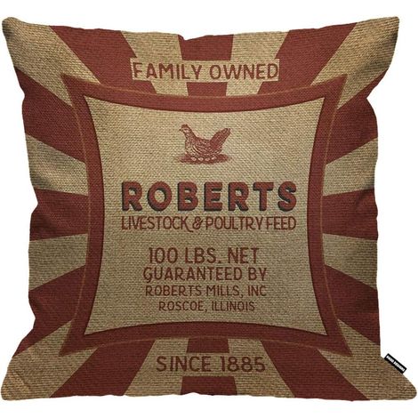 Housses de Coussin Cru Nourriture et Graine Sac Poulet Toile de Jute Taies d'oreillers Maison Décoration pour Hommes Femmes Garçon Fille Chambre Salon Canapé Oreillers 45 x 45 cm (1/5)
