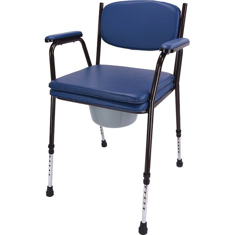 Chaise Percée Bm Médical CP-100B Réglable en Hauteur - Seau de 5 litres avec couvercle fourni (1/4)
