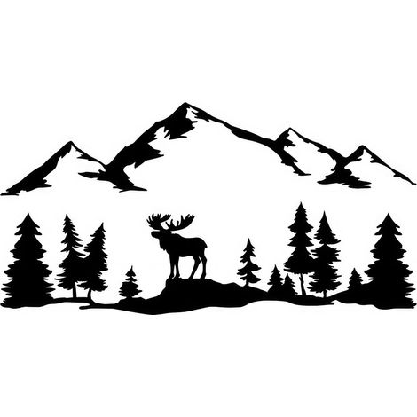 Stickers Camping Car Exterieur Autocollants de Carrosserie de Voiture, Autocollants de Voiture avec des motifs de Montagne, Arbre, Orignal (1/5)