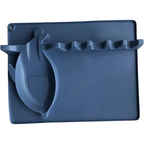 Repose-cuillère en silicone, porte-baguettes, porte-cuillères, organisateur de vaisselle, gris-Blue
