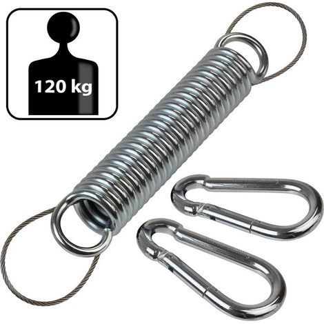 Ressort en acier pour chaises suspendues, chaises hamac avec corde de sécurité et deux mousquetons (1/4)