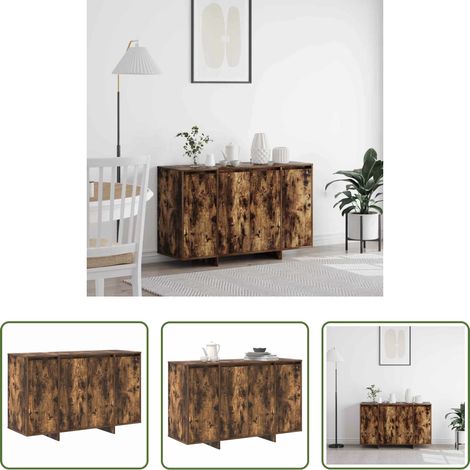 vidaXL Buffet bois - Buffet Chêne fumé 120 x 41 x 75 cm Bois d'ingénierie (1/5)