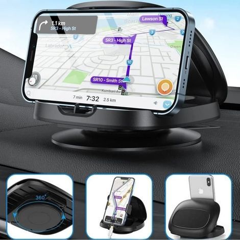 Universelle Auto-Armaturenbrett-Handyhalterung, verbesserte 360-Grad-drehbare Handyhalterungsmatte (1/5)
