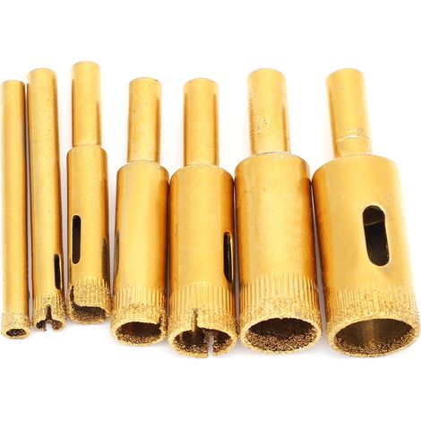 Ensemble de 7 outils de menuiserie pour arrache-trous en verre, marbre et carrelage, avec revêtement en titane (1/5)