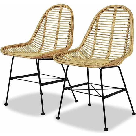 vidaXL Chaises à manger lot de 2 rotin naturel (1/5)