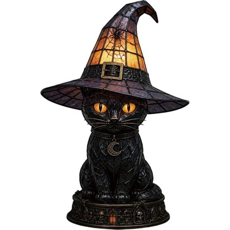 Lampe décorative gothique en acrylique coloré 2D (15 x 12 cm), en forme de chapeau de sorcière, parfaite pour Halloween (1/5)