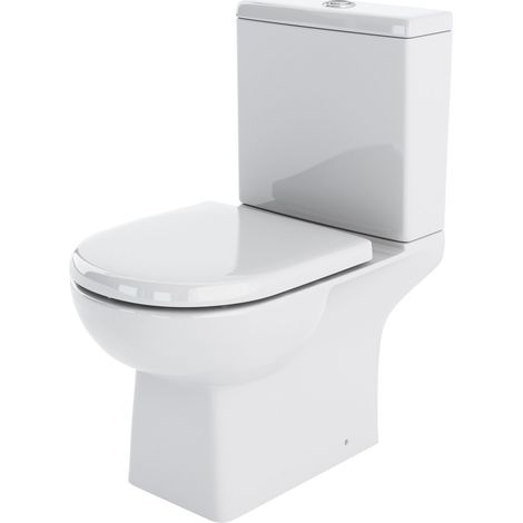Modern Stramshal lBathroom Close Coupled Toilet , 810mm x 400mm, White