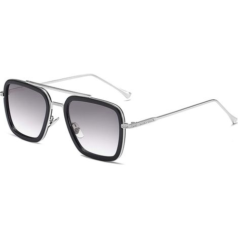 Rétro Square Lunettes de soleil Tony Stark Vintage lunettes Métal Cadre pour Hommes Femmes Iron man Lunettes (1/5)