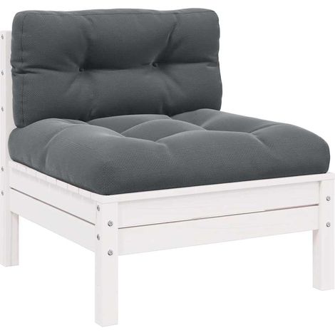 Canapé 2 places de jardin,Canapé d'extérieur,Sofa de jardin et coussins Blanc Bois de pin solide CFW421490 (1/5)