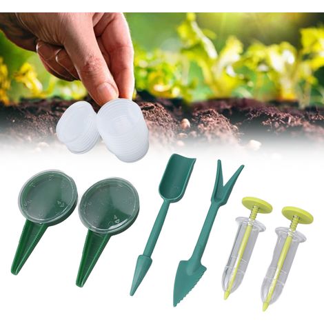 Semoir Mini et Multiple à 5 Vitesses pour Carottes et Laitues avec 10 Boîtes de Stockage en Plastique Jaune et Vert - Outils de Transplantation et Sower Seed Spreader (125g) (1/5)