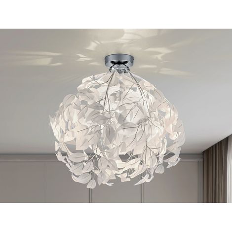 Deckenleuchte LEAVY mit Blätter Lampenschirm in Weiß Ø 38cm (1/5)