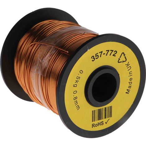 Fil de cuivre 0,52 mm² RS PRO 20 AWG Mono conducteur diamètre 0.87mm, longueur 100m ( Prix pour 1 )