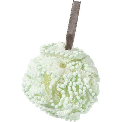 Éponge de bain en maille douce et exfoliante, grande boule de douche en maille riche et dense pour hommes et femmes, verte (1/5)
