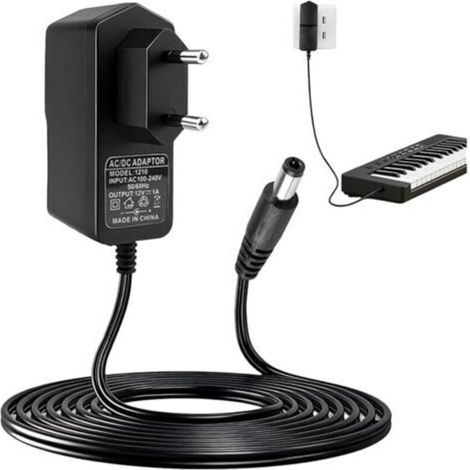 12V 1A Power Charging Cable for Yamaha Electronic Piano Keyboard PA-130(A) PA-3(B) PA-130B PA-5D PA-3C PA-5B EP-A3,12W Universal Power Adapter Supply AC 100-240V, 1M (1/5)