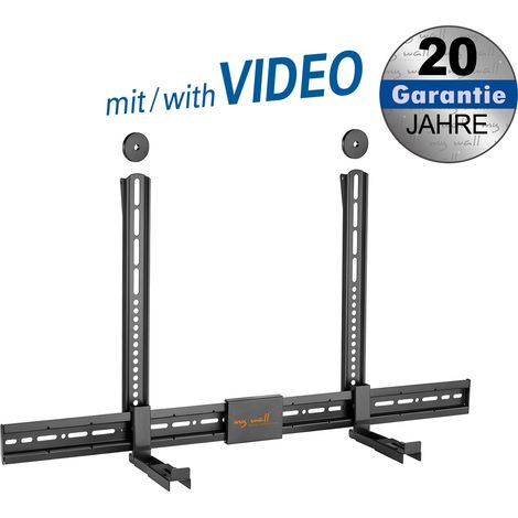 my Wall HZ 31 L Halter universal für de Soundbars, Montage unter oder über de dem Bildschirm ohne Löcher de Montage, inkl. Anti-Rutsch-Pads, Belastung de bis zu 15 kg, 20 Jahre de Garantie (1/5)