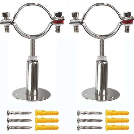 Beyamis Support de tube réglable en acier inoxydable 2 pouces avec vis et tube d'expansion (304) 48-51 = longueur de réglage 50-100 mm (1/5)