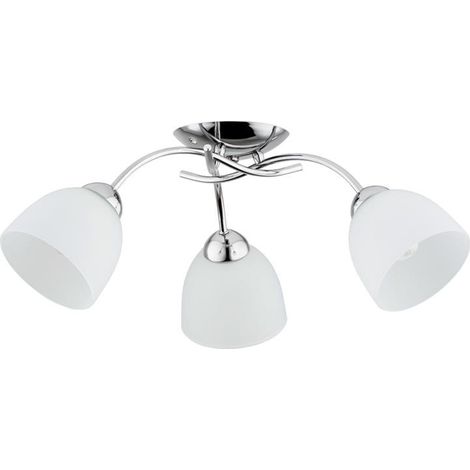 Plafoniera Alfa Avila metallo cromo/bianco 3xE27 15W IP20