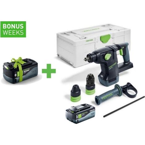 Festool KHC 18 EB-Basic Akku Kombihammer 18 V 2,6 J SDS-Plus Brushless + 1x Akku 8,0 Ah + Systainer - ohne Ladegerät (1/4)