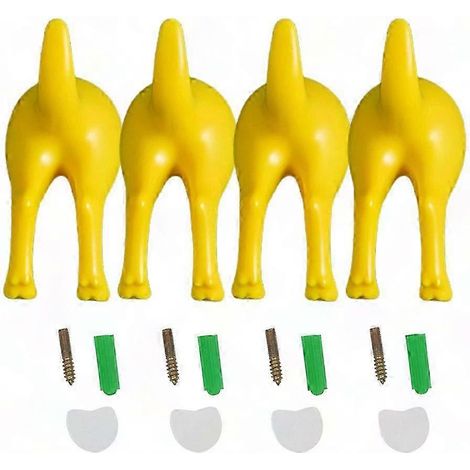 4 Wandhaken aus Kunststoff im nordischen Stil in Form von Hundeschwänzen zum Aufhängen von Kleidung, Hüten und Schlüsseln – Wanddekoration, 4er-Set (1/5)
