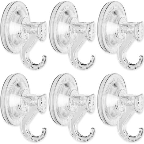 CCYKXA Suction Cup Hook, 6 Pack Suction Cup Hooks for Window, Kitchen and Bathroom, No Drilling, 4KG Load Capacity, Transparent (1/5)