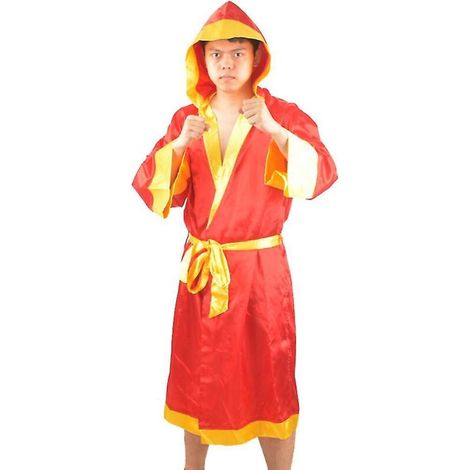 Blauer, roter und gelber MMA-Muay-Thai-Boxmantel, Größe XL (1/4)
