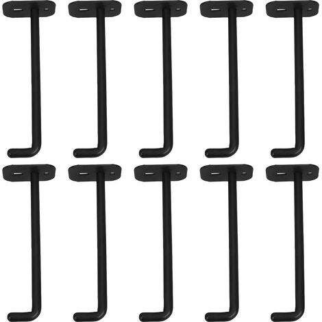 Lot de 10 crochets métalliques noirs de 10 cm pour panneaux (1/5)