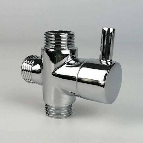 Vanne de dérivation, raccord en T G1/2 en laiton chromé, accessoires pour robinetterie de douche de salle de bain (1/5)