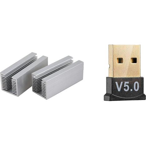 Dissipateur thermique à 2 ventilateurs/dissipateur thermique en aluminium/dissipateur thermique TO-220, avec adaptateur USB Bluetooth 5.0, dongle sans fil et récepteur stéréo. (1/5)