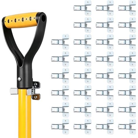 Porte-Balai À Ressort Murale Porte-Outils Pour Garage Placard Organisateur Murale En Métal Pour Garage Placard Râteaux Balai Serpillière Porte-Outils 30 Pcs (1/5)