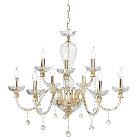 Lampada a sospensione ROXANNE in vetro soffiato lavorato a mano D86 cm 9 LUCI (1/3)