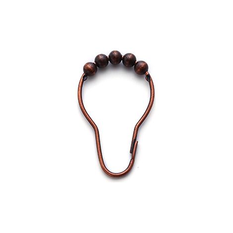 Lot de 2 anneaux de rideau de douche pour tringles à rideau de douche, anneaux de douche en métal robuste, crochets de rideau de douche en acier inoxydable (bronze) - 7 x 4 cm