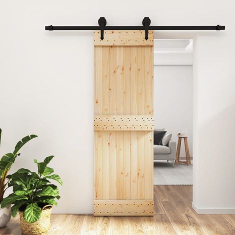 Puerta corredera con herrajes madera maciza de pino 70x210 cm vidaXL (1/5)