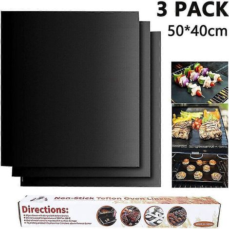 3-teiliges Grillmatten-Set, antihaftbeschichtet, wiederverwendbar