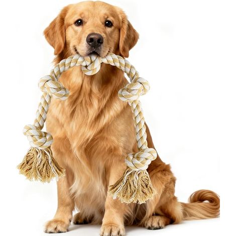 Rope Dog Toys Game - XL - 35" - Solid Knotted Rope - Interactive Toy for Large Dogs - Aggressive Chew Toy (1/5)